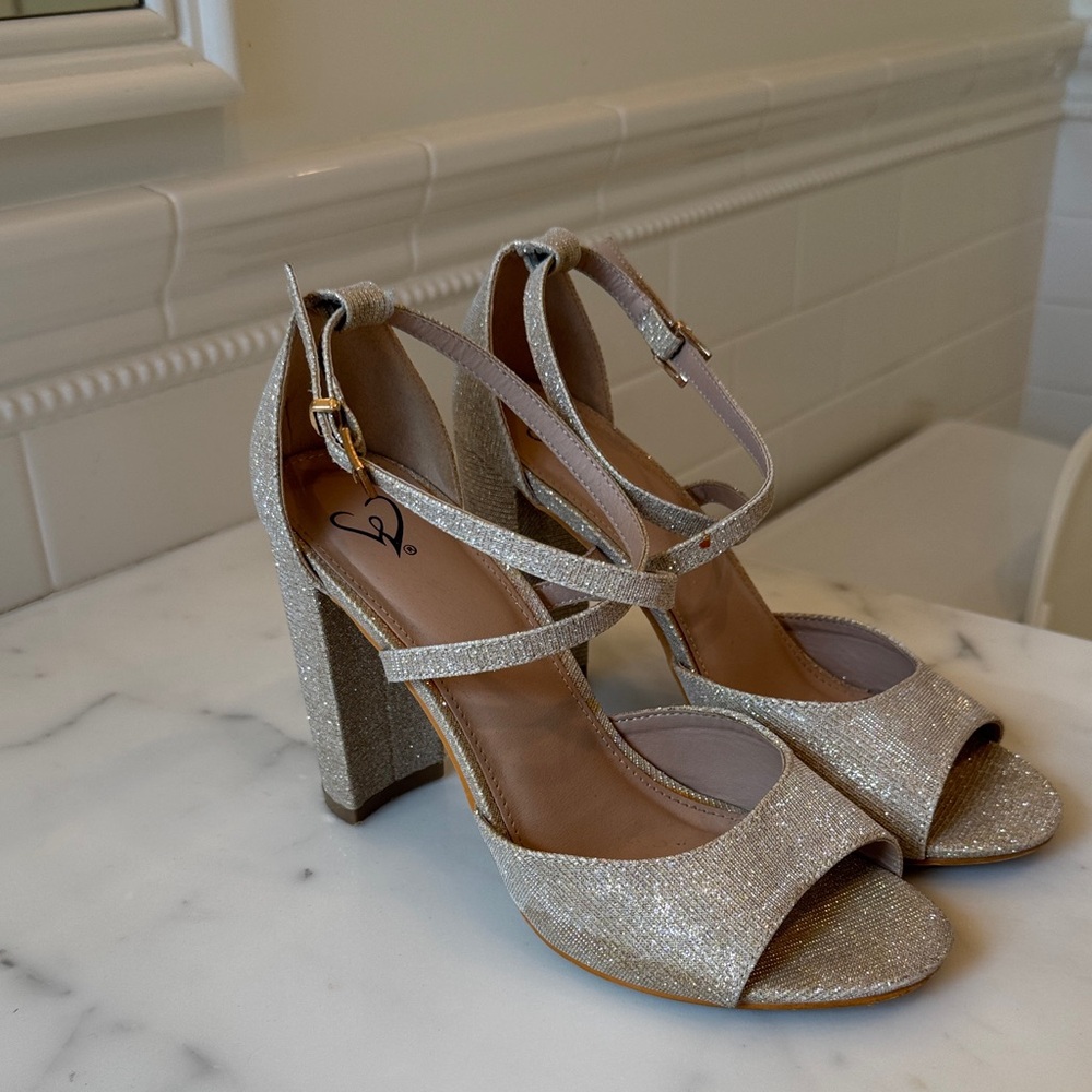 Windsor Glittering Gold Block Heels